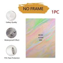 2D płaski, 1 szt. 2D płaski plakat artystyczny "Bądź miły dla swojego umysłu", wydruk na płótnie bez ramki, do salonu, do sypialni, do biura, do domu, prezent, piękna dekoracja pokoju, plakat na Halloween, Boże Narodzenie, jesień., 2D płaski - Litera A - Zobacz 8