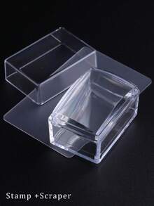 Square Transparent Silicone Nail Stamping Kit, High Transparency, Can Be Wiped With Alcohol, Suitable For Large Steel Plates, Includes Rectangular Jelly Nail Stamp, Scraper And Silicone Replacement Stamp Head - Clear - View 11