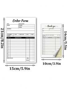 Thank You Receipt Books, White & Yellow Two-Part Carbonless Receipt Pad, Small Business Invoice Book, Order Book Receipt Books Invoice Book For Business,School Supplies,Back To School - Multicolor - View 5