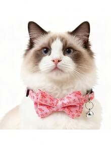 1pc Valentine's Day Pet Collar With Detachable Bow Tie, Suitable For Small, Medium And Large Pets - Multicolor - View 2