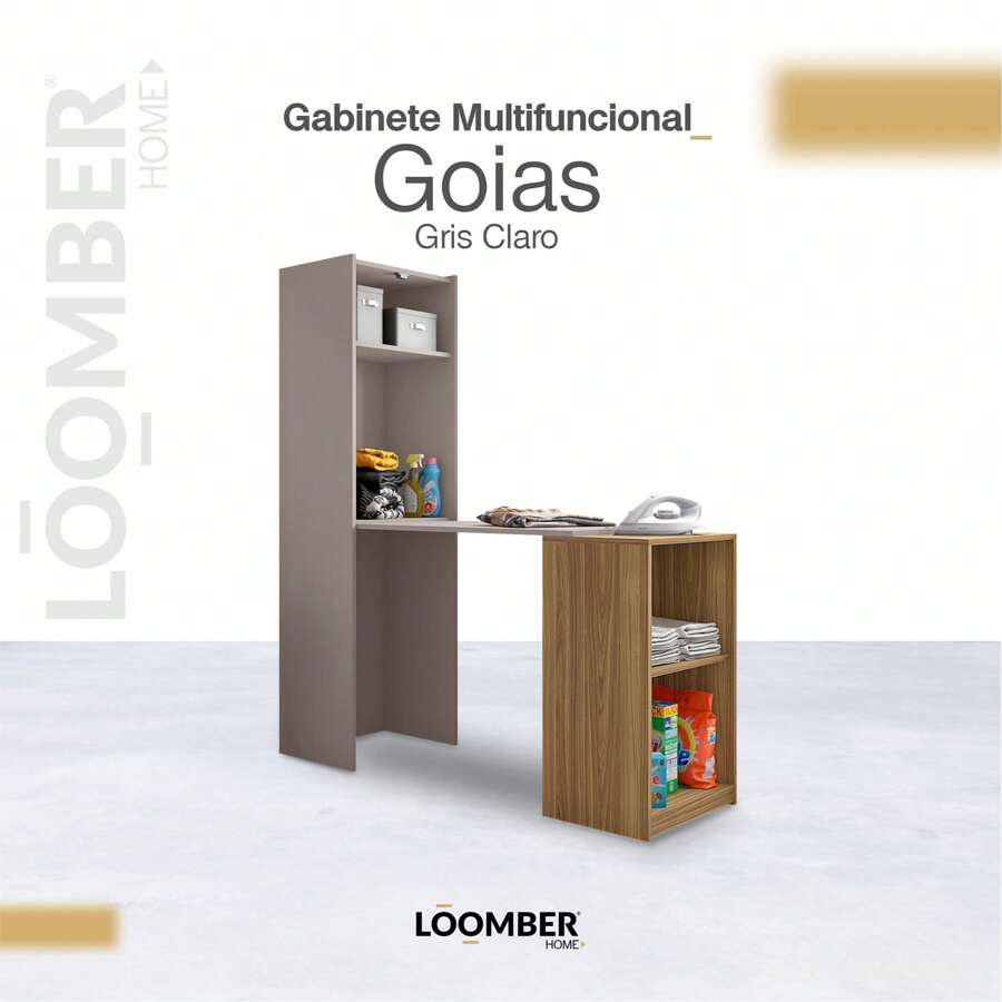 Gabinete Multifuncional Goias Cacao Loomber - Beis - Ver 1