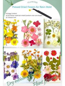 Colorful Dried Flower Wreath Epoxy Resin DIY Bouquet Wreath Candle Making Home Wedding Box Flower Decor / Colored Natural Dried Flower With Epoxy Resin Handmade Crafts - Random Color - View 7