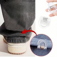 Seamless Invisible Pant Leg Clips | Adjustable Non-Slip Clips, Suitable For Jeans, Wide-Leg Pants | Transparent Plastic, Firm Grip - Transparent Pants Clip - View 3