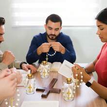 36件/套圣水天主教十字架念珠圣水容器水杯软木塞，适用于基督教教堂洗礼、初领圣体、耶路撒冷婚礼派对礼品 - 彩色 - 查看 6