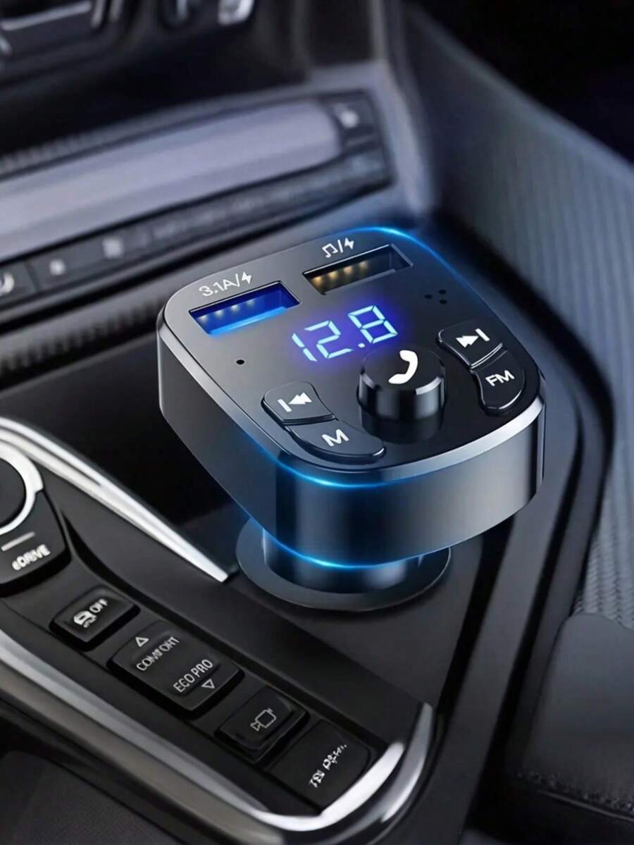 Reproductor de MP3 para coche con Bluetooth, Cargador de coche con doble USB de carga rápida, Receptor de música para coche multifuncional - Talla única - Ver 1