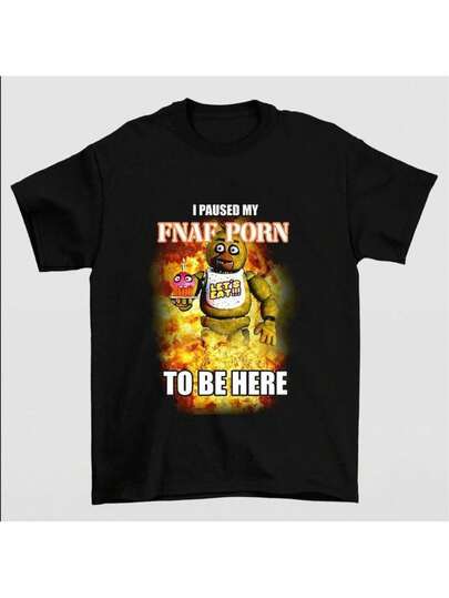 Freddy Fazbear "I Paused My FNaF" Graphic Tee Showcasing Creative And Iconic Artwork For Fans Of Bold And Stylish Gaming