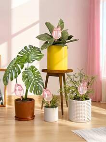 Pink Tulip Self-Watering Globe, Plastic Leakage Drip Irrigation Tool, Suitable For Indoor/Outdoor Potted Plants, Hanging Baskets, Gardening Tools, Lawn Care Accessories, Patio Irrigation, Perfect Gift For Gardening Enthusiasts, Extends Watering Time - Tulip - View 4