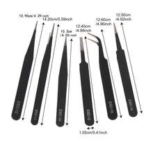 Precision Tweezers Set Industrial Repair Tweezers Anti Static For Watch Jewelry Mobile Phone Electronics 6Pcs/Set - A - View 7
