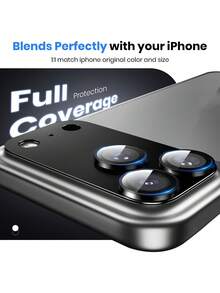 2pcs Matte Armor Lens Protector Film Compatible With Iphone 17/17/Air/17Pro/17Promax, Anti-Scratch, Anti-Drop, Anti-Dust, Integrated Camera Lens Cover Film Applicable To Daily Shield, Office, Home Daily Shield Office Home Phone Camera Cover Waterproof Shockproof Anti-Fall Scratch Resistant - Black - View 5