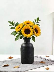 1件極簡風乾花花瓶，大/中/小尺寸桌面裝飾花瓶，適用人造花，簡約清新風格小家居裝飾配件，房間裝飾用（請注意尺寸） - 黑色 - 查看 5