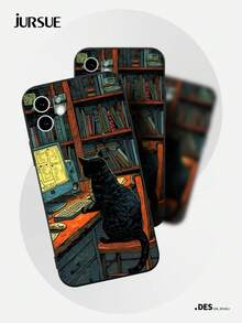 JURSUE Cute Kawaii Fashion Aesthetic Funny Shockproof Protective Soft Phone Case Compatible With IPhone 17 16 15 14 13 12 11 Pro Max SE 2020 X XR XS Ip 8 7 Plus F120Q - Black - View 5