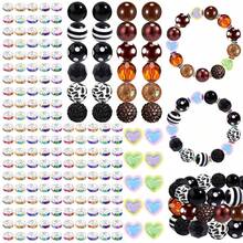180pcs 20mm Beads For Pens Making With 60pcs Rondelle Spacer Beads Bubblegum Beads Mixed Crystal Resin Chunky Beads Sugar Beads For Beadable Pens Supplies Keychains DIY Craft - Rhine-Retro - Xem 1