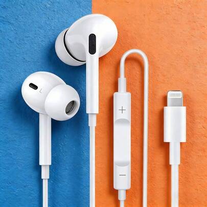 Wired In-Ear Headphones With Lightning Connector, Compatible With IPhone/IPad Lightning Port, Includes Lightning EarPods With Remote Control For Music, Calls And Volume, Compatible With IPhone 14/13/12/11/XR/XS/X/8/7/SE/Pro/Pro Max