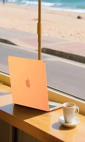 EooCoo Case Compatible With MacBook Air 15 Inch 2026 2025-2023 Release M4 A3241 M3 A3114 M2 A2941 Liquid Retina Display, Plastic Hard Shell Case &Amp; Keyboard Cover &Amp; Screen Protector, Matte Orange - ColorJ - View 6