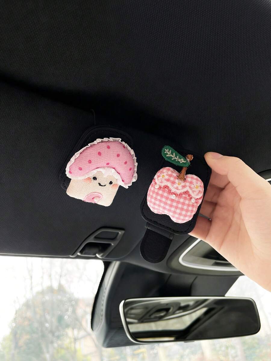 Cute Cartoon Car Visor Clip, Sunglasses Holder, Receipt Organizer Clip For Car - A - View 1