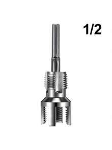 1pc Heavy Duty Integrated Internal & External Threader Tool - Heavy Duty Construction For Precise Threading/Cutting - Compatible With 1/2" And 3/4" Pipes - Professional Plumbing And DIY Projects - Compatible With Standard Pipe Threads, Cylindrical Tool Design, Metal Construction - A - View 6