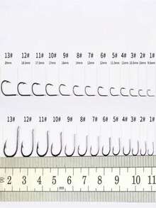 4包，每包40个结实耐用的马毛绑制双钩钓具套装，带倒刺鲤鱼钩 - 黑與白 - 查看 7