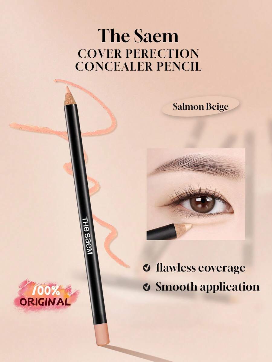 the SAEM Cover Perfection Concealer Pen (With Sharpener), Salmon Beige, Skin Tone Concealer, 0.2g/0.01oz