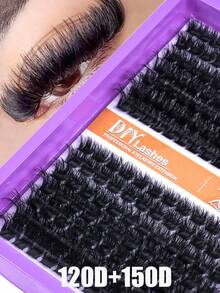 280/210/182 D-Shaped Curled Cluster Shaped False Eyelashes Large Capacity Set, Comes With A Beginner Friendly False Eyelash Tutorial, Thick And Fluffy DIY Segmented False Eyelashes, Including Adhesive And Sealing Agent, Tweezers, Glue Remover, Enlarged Double Eye False Eyelashes, Lightweight And Reusable - Black - View 17