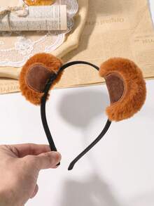 1pc Fashionable Cartoon Plush Bear Ear Headband Animal Ear Hair Hoop Headpiece - Multicolor - View 4