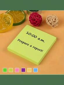 300Pcs Colorful Fluorescent Wood Sticky Notes - Highlighting Class Points, Office Reminders & Word Learning - Multicolor - View 8