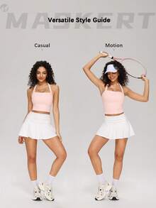 MASKERT Tank Top Olahraga Wanita Model Racerback, Pas dan Nyaman, Cocok untuk Yoga, Kebugaran, Lari, Lompat Tali, Tenis, dan Olahraga Lainnya - Berwarna merah muda - View 2