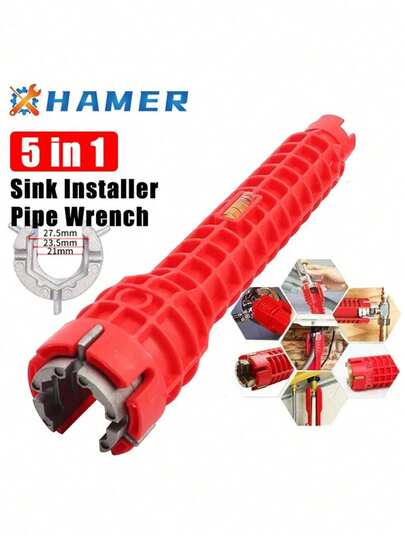 5-In-1 Faucet Repair Tool, Non-Slip Kitchen & Bathroom Faucet Installation Wrench, Pipe Wrench, Pliers