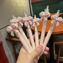 Bộ 6 bút bi hình bướm ngày Valentine, bút bi bấm nút thiết kế nơ hồng dễ thương, quà tặng tiệc tùng, đồ dùng trang trí tiệc cưới. - Hồng - Xem 1