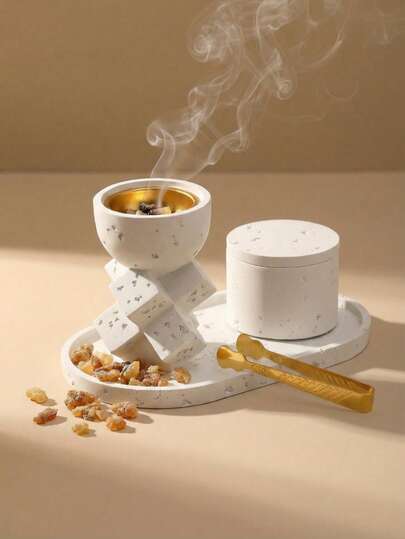 Bộ 1 lư hương kiểu Hồi giáo hiện đại màu trắng/đen, giá đỡ lư hương bằng nhựa có vân, thiết kế tối giản, phù hợp cho nhiều dịp, trang trí, tạo hương thơm cho nhà cửa, làm vật trang trí trung tâm, văn phòng, phòng tập yoga, tiệc tùng, tạo không gian trang nhã. Cũng thích hợp để trang trí đền thờ. Lư hương này là món quà lý tưởng cho các dịp lễ, sinh viên, lễ tốt nghiệp.