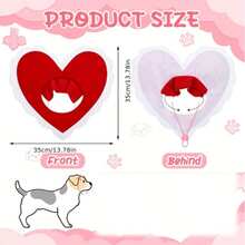 1pc Red&Pink The Wedding Season Music Festival Day Adjustable Red Heart-Shaped Dog And Cat Costumes | Cute Pet Hats For Birthdays, And Festivals, Polyester Party Photo Booth Props - Multicolor - View 3