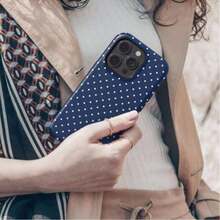 Navy Blue Polka Dot Phone Case, Compatible With IPhone 17 16 15 14 13 12 Pro Max, For Galaxy S25 S23, And Pixel. - 寶藍色 - 查看 7