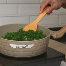 IBRAA Non Stick Aluminium Cooking Pots Set Induction With Lids Handles Deep Fry Pan Oven - Cream - View 9