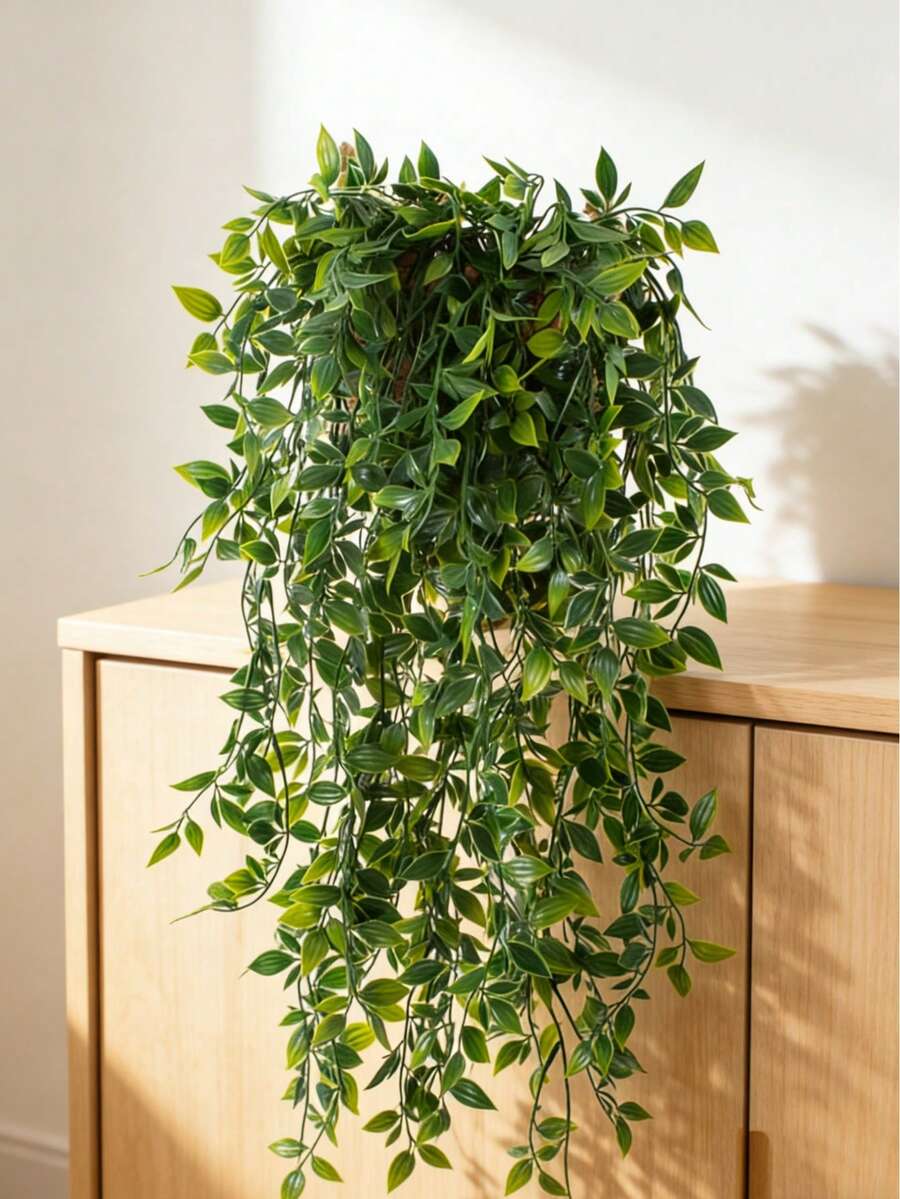 1/2/25件装人造悬挂植物装饰,Payou人造藤蔓,常绿常春藤叶藤蔓,室内外抗紫外线绿色花卉,家居花园墙面装饰,婚礼桌面装饰,绿色 - 青綠2 - 查看 1