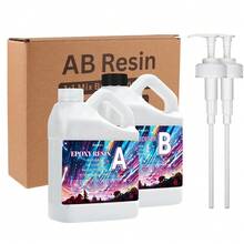 240毫升/1000毫升高透明度抗黄变环氧树脂AB胶套装，适用于DIY珠宝、河流桌、创意装饰、模具浇铸及其他手工艺品 - 彩色 - 查看 10