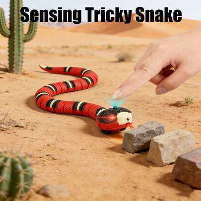 Remote-Controlled Snake Toy-Realistic Design With A Retractable Tongue And Swaying Tail. This Smart Sensor Toy Features Automatic Obstacle Avoidance And Steering Capabilities, Powered By A Built-In Rechargeable Battery. The Perfect Prank Gift, Ideal Companion, And Top Choice For Birthday Presents.