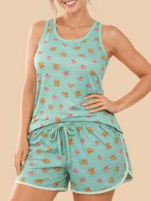 FEMINNITA Baby Doll Isabel Swimming Tank Top - Green - View 3