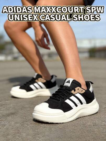 Adidas MAXXCOURT SPW Fashion Tennis Shoes With 3 Stripes, Retro Sporty Casual Sneakers, IH6058