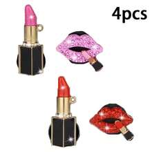 2pcs/4pcs Rhinestone Lip Lipstick Perfume Car Air Vent Clip Decor Car Interior Ornament Car Air Conditioner Decoration Accessories - Rhinestone-encrusted Lipstick Vent Clip - View 15