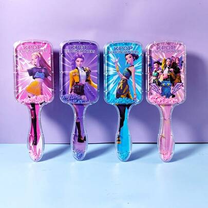 K-Pop Girl Pattern Air Cushion Hair Brush, Fashionable Scalp Massage Brush, Anti-Static, Durable ABS Handle, Nylon Bristles, Suitable For All Hair Types, Premium Air Cushion Brush