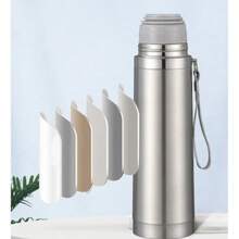 Thermal Cups Vacuum Insulated Bottles Insulated Stainless Steel Tumbler With Handle Thermo Flask Coffee Travel Mug With Rope - 銀色 - 查看 2