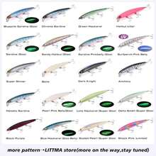 LITTMA California Surf Fishing Lures Saltwater Jerkbait Crankbait Surf Minnow 110 - Metallic Sardine Super Glow &Amp; Pearl Pink Belly Glow Lures For Halibut &Amp; Striper Fishing - ColorA - 查看 1