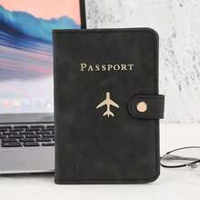 Passport Holder, Cute Passport Book, Waterproof PU Leather Passport Wallet, Essential Accessories For International Travel, Suitable For Women And Men, Cruise Essentials - màu đen - Xem 1