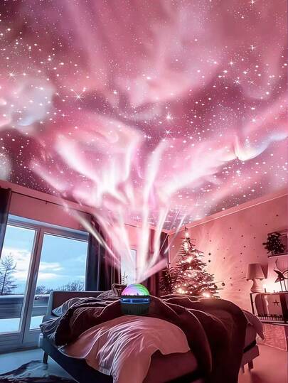 Northern Lights Starry Sky Projection Lamp, Adjustable Brightness, Multi-Color LED Lights, Suitable For Bedroom, Home Theater, Room Decor - Vibrant Ambiance Lighting, Party Lighting, Modern Lighting, Clear Projection Effect, Ideal Gift For Various Holidays