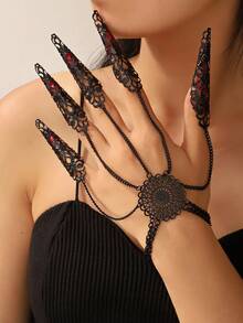 1 件哥特式怪物手指链朋克尖刺钉指环手链 - 款一 - 查看 13