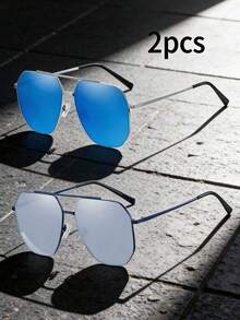 1pc/2pcs Retro Casual Nylon Polarized Fashion Glasses For Men, Suitable For Fishing, Driving, Cycling - Multicolor - View 8