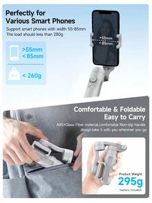 AXNEN Upgraded Version! 2026 New HQ3 3-Axis Foldable Gimbal Stabilizer, Freely Rotating Multi-Angle Handheld Gimbal For Smooth Video, Photography, Selfies, Vlog, And Live Streaming - Camera Stabilizer Compatible With All Android/IOS Phones. - Multicolor - View 10