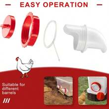 Chicken Feeder Port Kit – 6 Pack Automatic Poultry Feeder Cups For Buckets & Bins, No Waste Rainproof DIY Chicken Feeders For Hens, Ducks & Other Poultry - 6 PCS - View 7