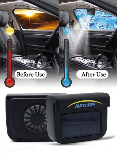YAIUZGOO Solar Powered Car Exhaust Fan, Compact Solar Powered Car Ventilation Fan, Car Window Visor Ventilation System, Cooling Fan, Summer Cooling Fan, Deodorizing Ventilation Portable Window Air Circulator Fan To Keep Your Car Cool, Car Accessories
