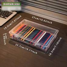 Hộp đựng bút chì dung lượng lớn, hộp đựng bút sáp màu bằng nhựa số lượng lớn, có nắp đậy, hộp đựng đồ thủ công, bút đánh dấu, có thể xếp chồng lên nhau, thích hợp cho bàn học, văn phòng phẩm, trang trí văn phòng, giá đựng bút, phụ kiện văn phòng. - lớn - Xem 2