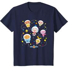 Plim Plim Astronaut  Space Adventure T-Shirt All Seasons,220g Pure Cotton Single-Sided Printed Crew Neck Short-Sleeved T-Shirt,Unisex Top,Base Layer - 顏色3 - 查看 1